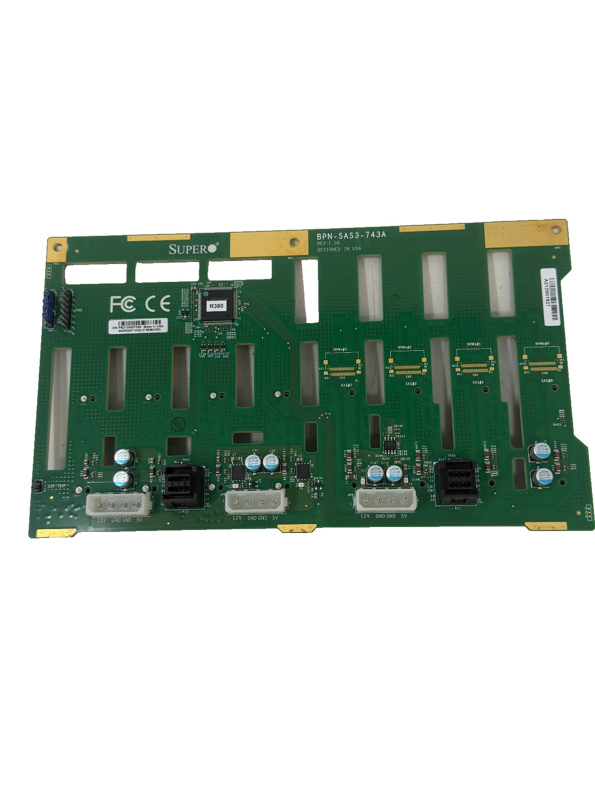 Supermicro BPN-SAS3-743A 8-port 4U 3.5-inch SAS3/SAS2/SATA3 12Gbps backplane