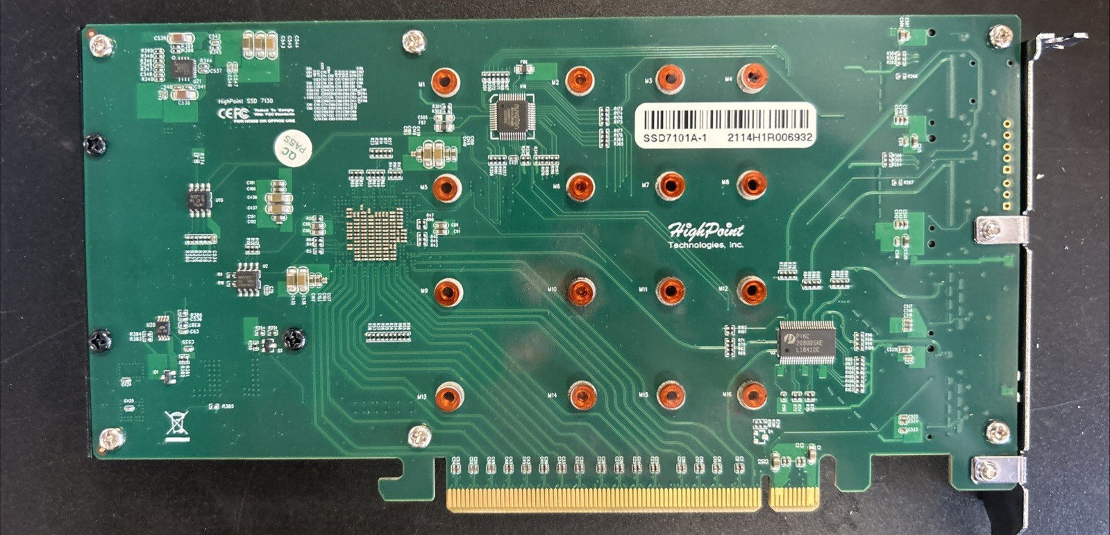 HighPoint SSD7101A-1 PCIe 3.0 x16 4-Port M.2 NVMe RAID Controller Card