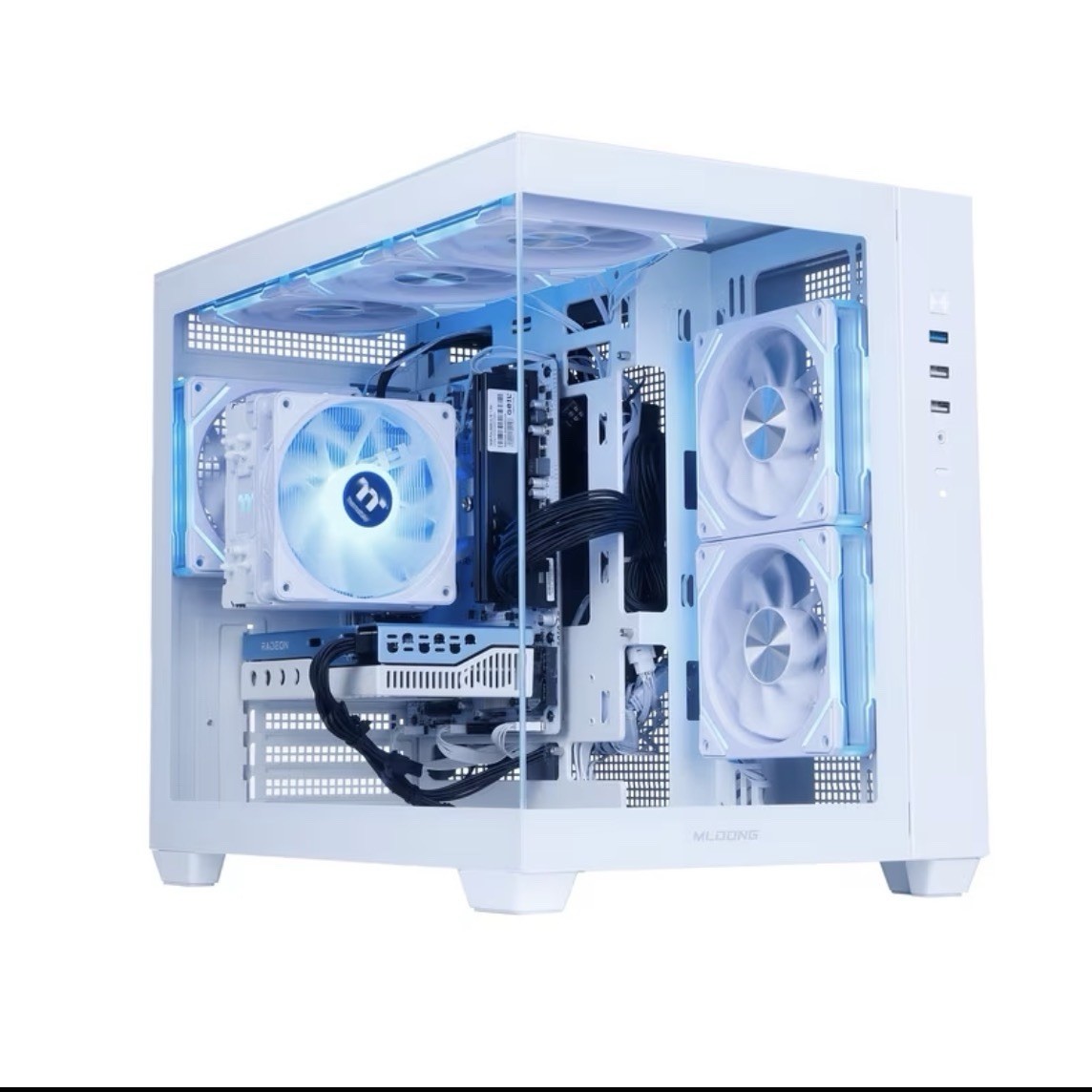 MLOONG X-Dragon ATX 3.0 Tempered Glass Case, Magnetic Filter, USB/Audio