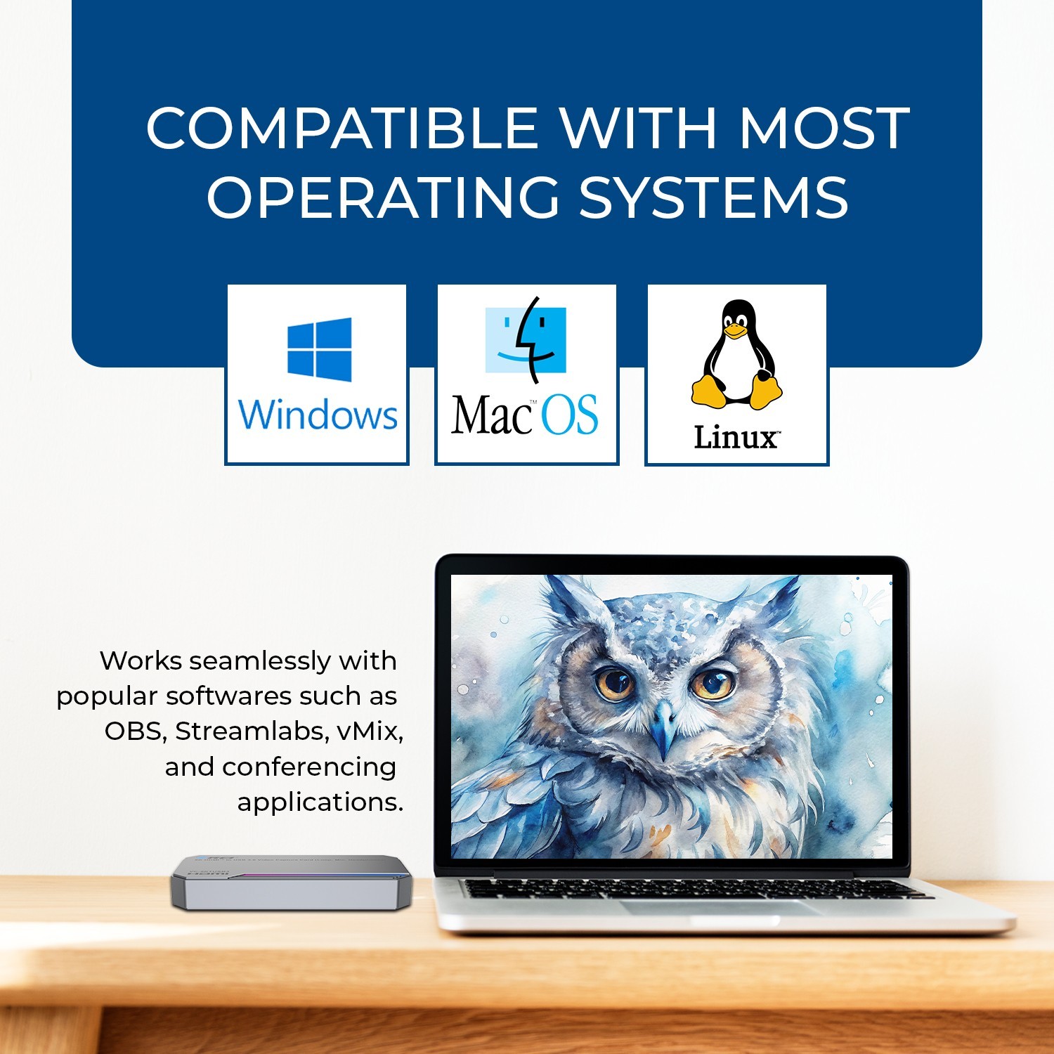 OREI 8K HDMI™ to USB 3.0 Video Capture Card Loop, Mic, Headphones (VC-8KTUSB3)