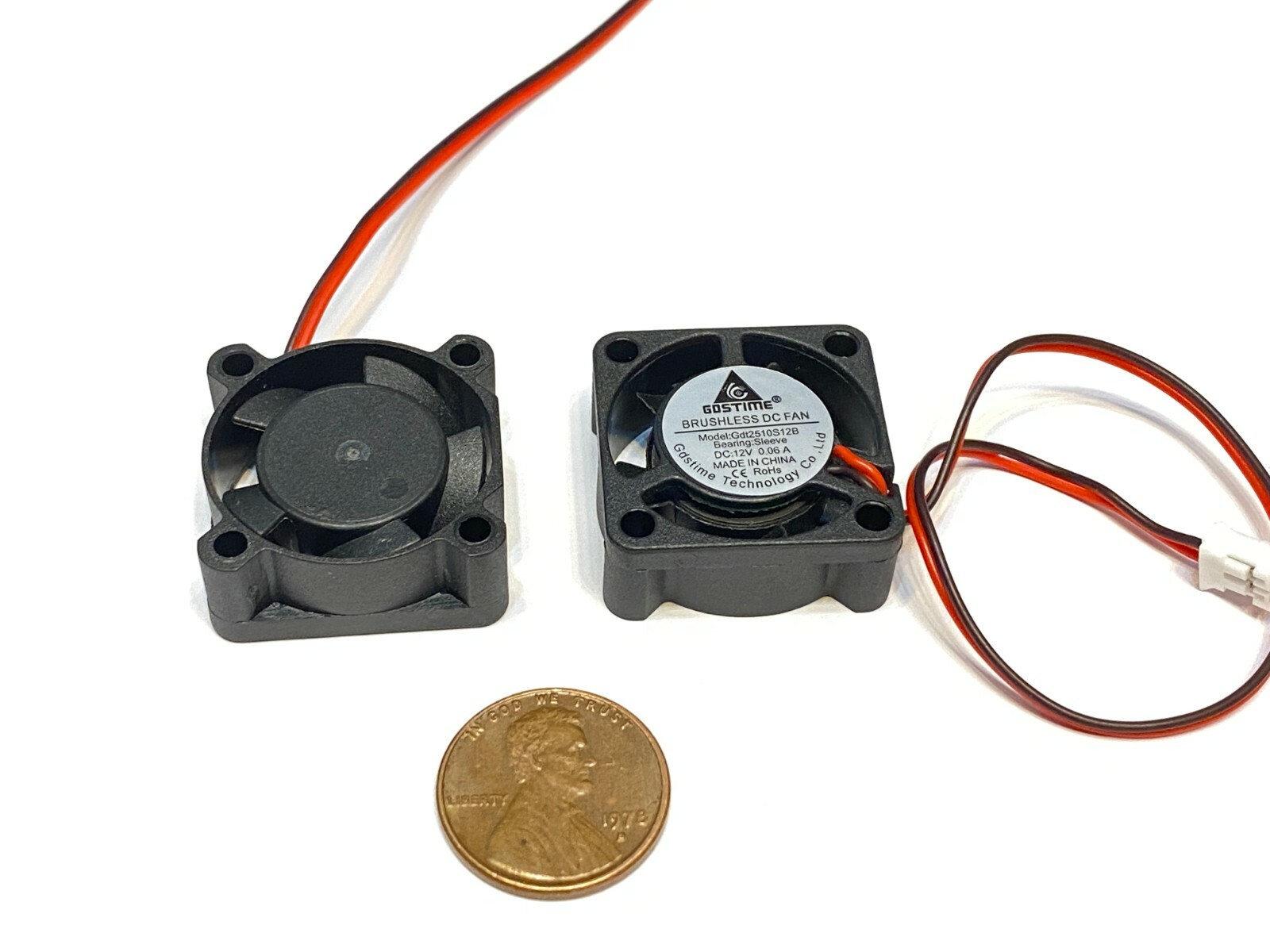 4 Pieces 25x25x10 2pin gdstime 12v fan mini small dc brushless 2510s c7