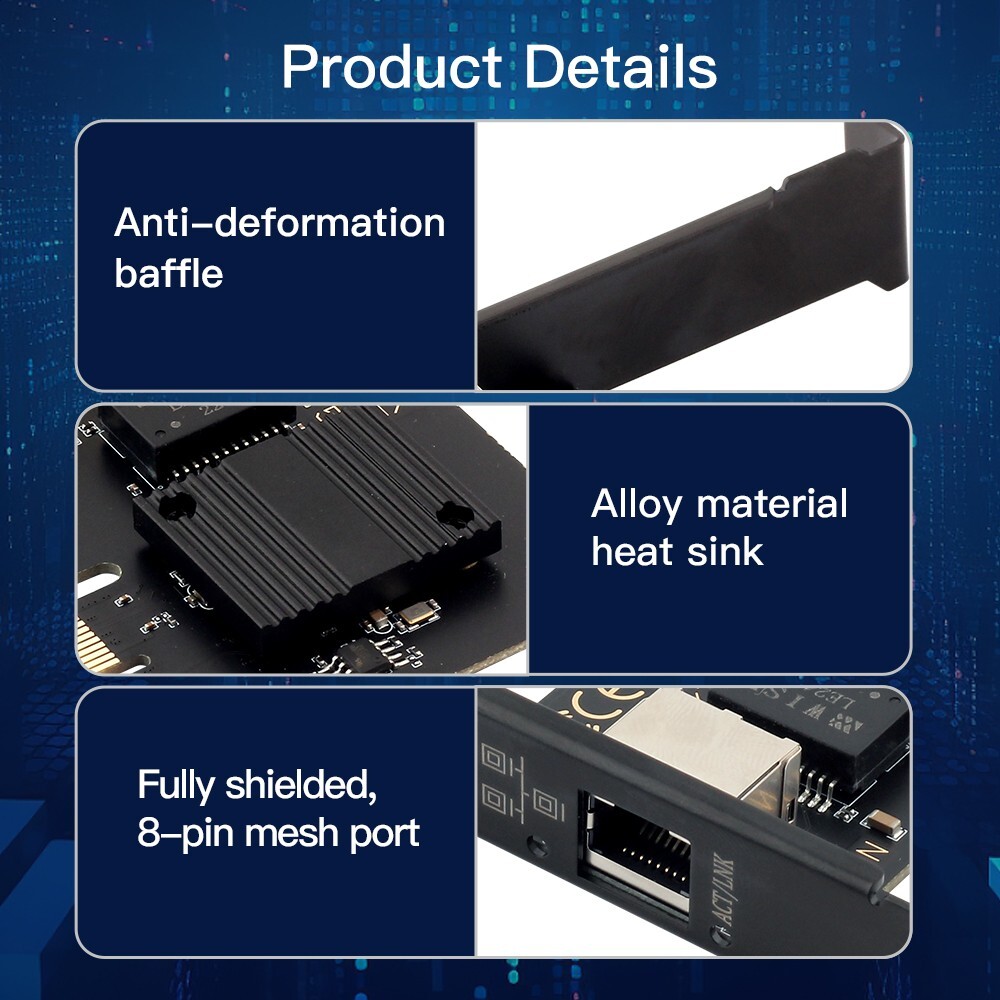 2.5Gbps PCIe to RJ45 Intel I226 Ethernet Network Adapter NIC LAN Desktop Card US