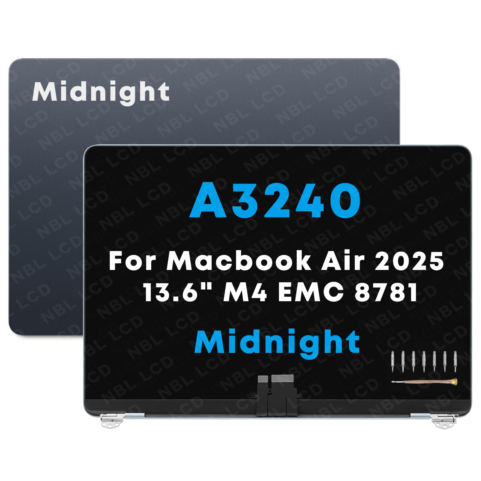 For Macbook Air 13.6″ A3240 M4 2025 LCD Screen Display Assembly Midnight A+++