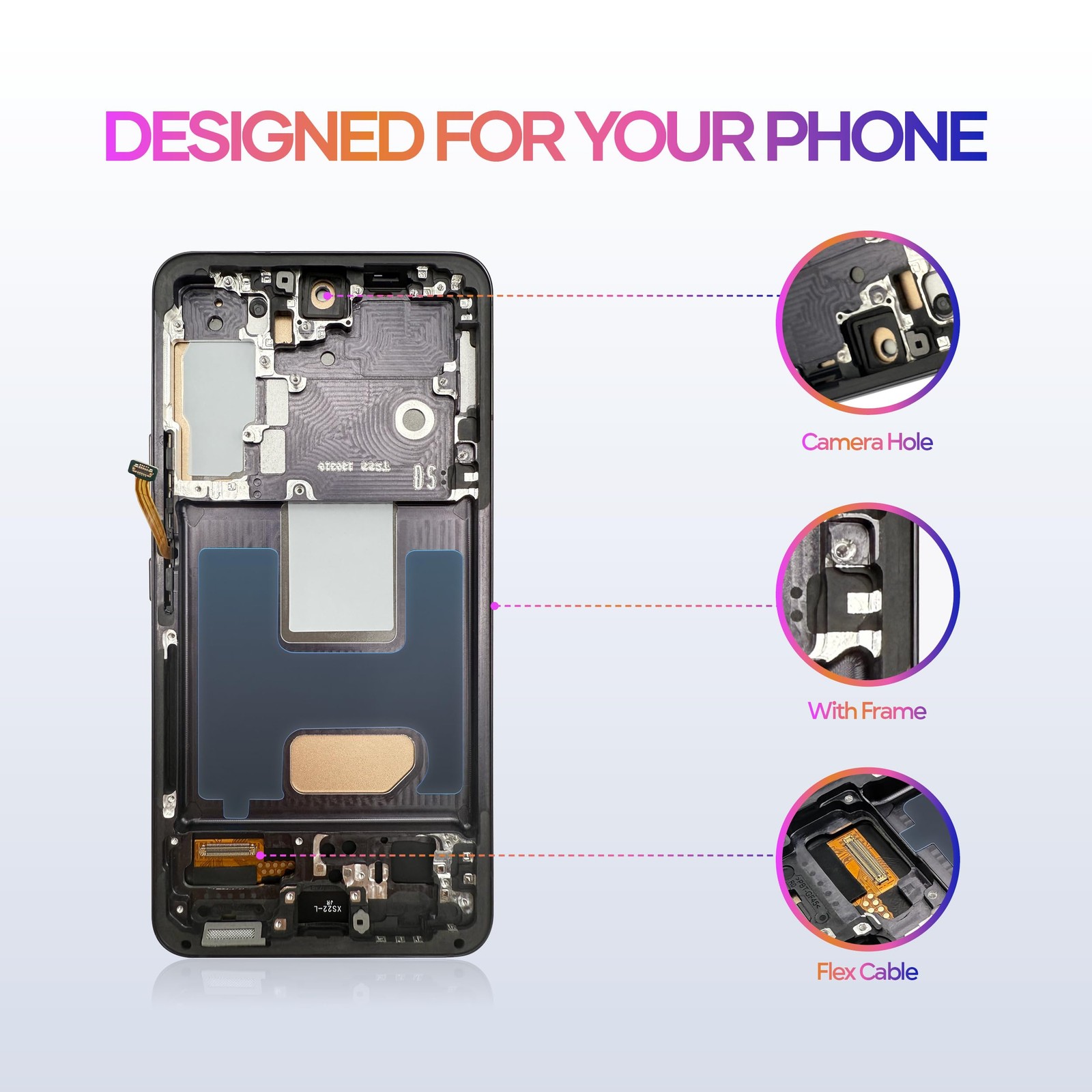 LCD Screen Replacement for Samsung Galaxy S22 (SM-S901U,