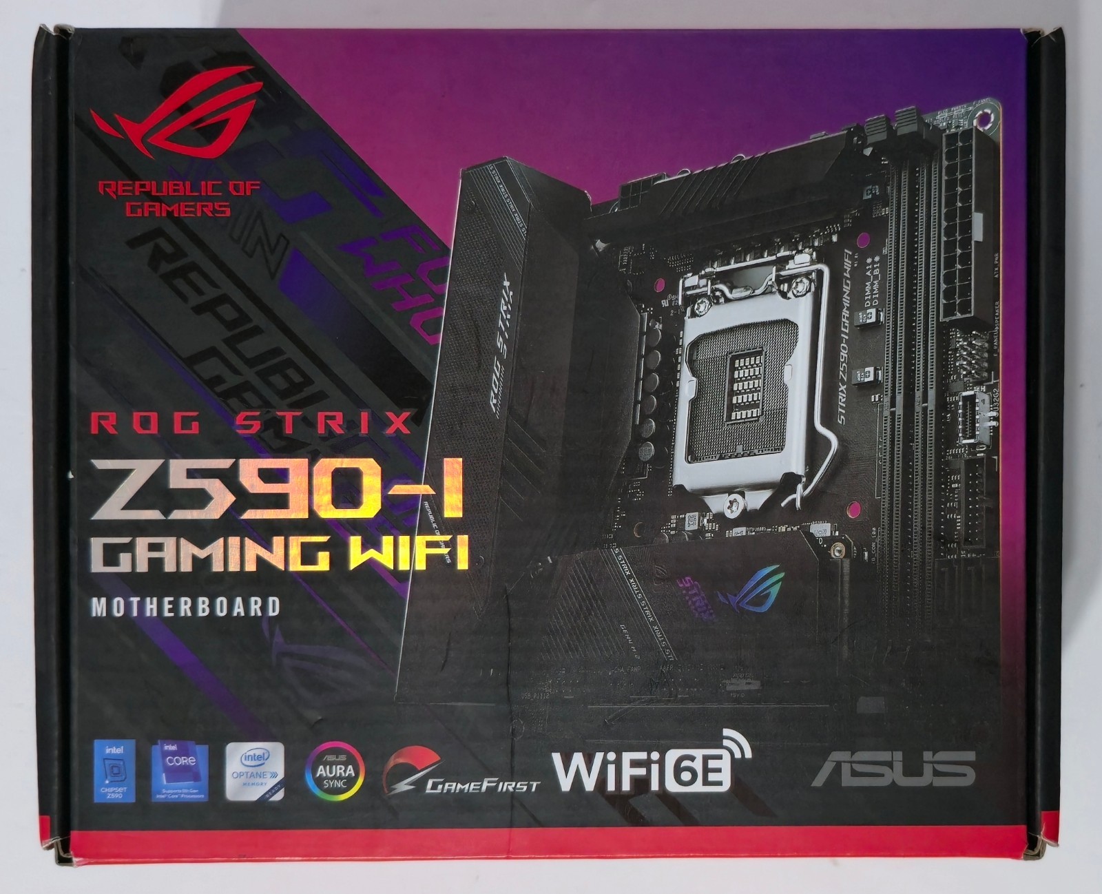 New ASUS ROG STRIX Z590-I GAMING WIFI 6E LGA1200 DDR4 M.2 Mini-ITX Motherboard