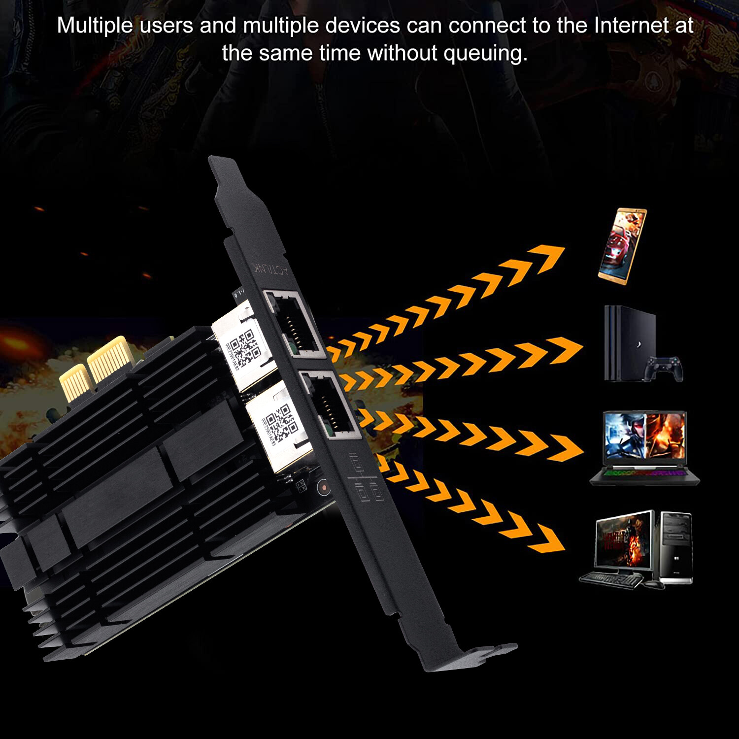 2.5Gbps Dual RJ45 Port with Intel I226 NIC for Gaming Ethernet Network Adapter