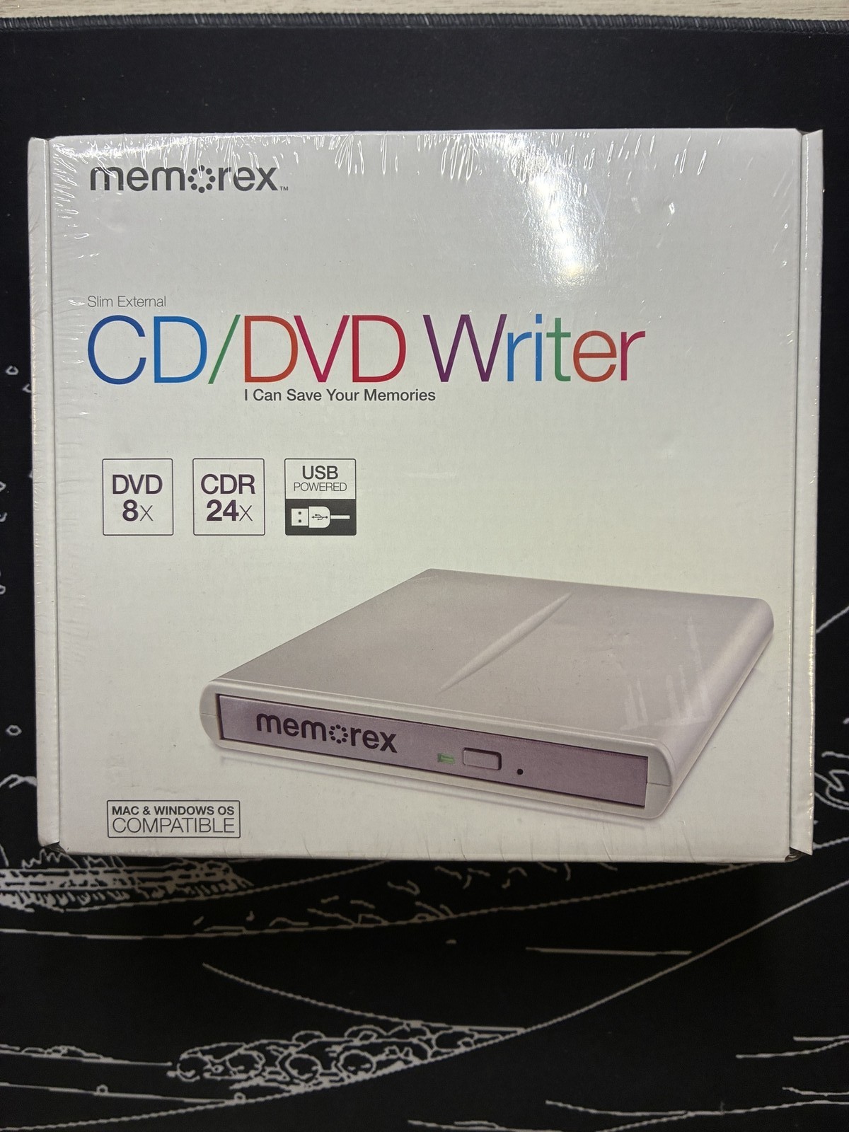 Memorex Slim External CD/DVD Writer USB Powered Mac/Windows New