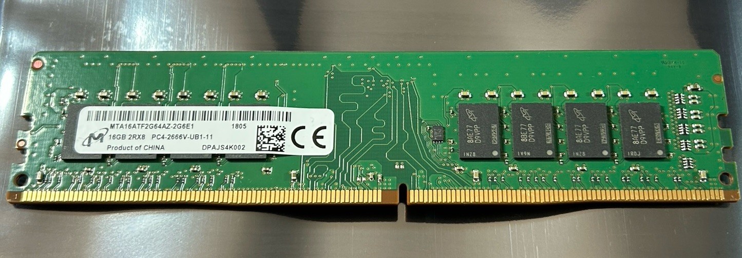 Micron 16GB DDR4-2666 UDIMM Desktop Memory RAM (MTA16ATF2G64AZ-2G6E1)