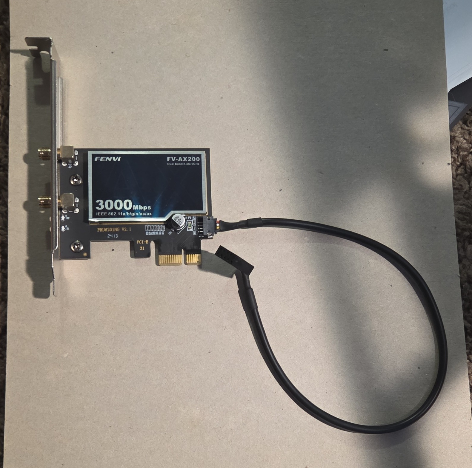 fenvi FV-AX200 PCIe x1 WiFi 6 3000Mbps Dual Band Card RP-SMA