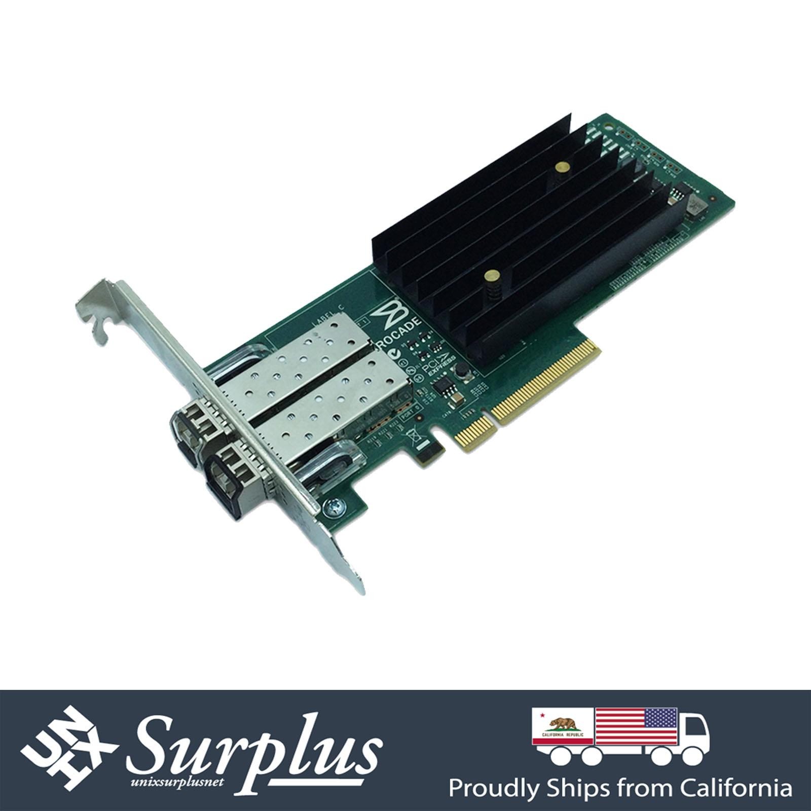 10GbE FCoE Dual Port Brocade NIC PCIe 2.0 x8 HBA Ethernet Card 2x Optics