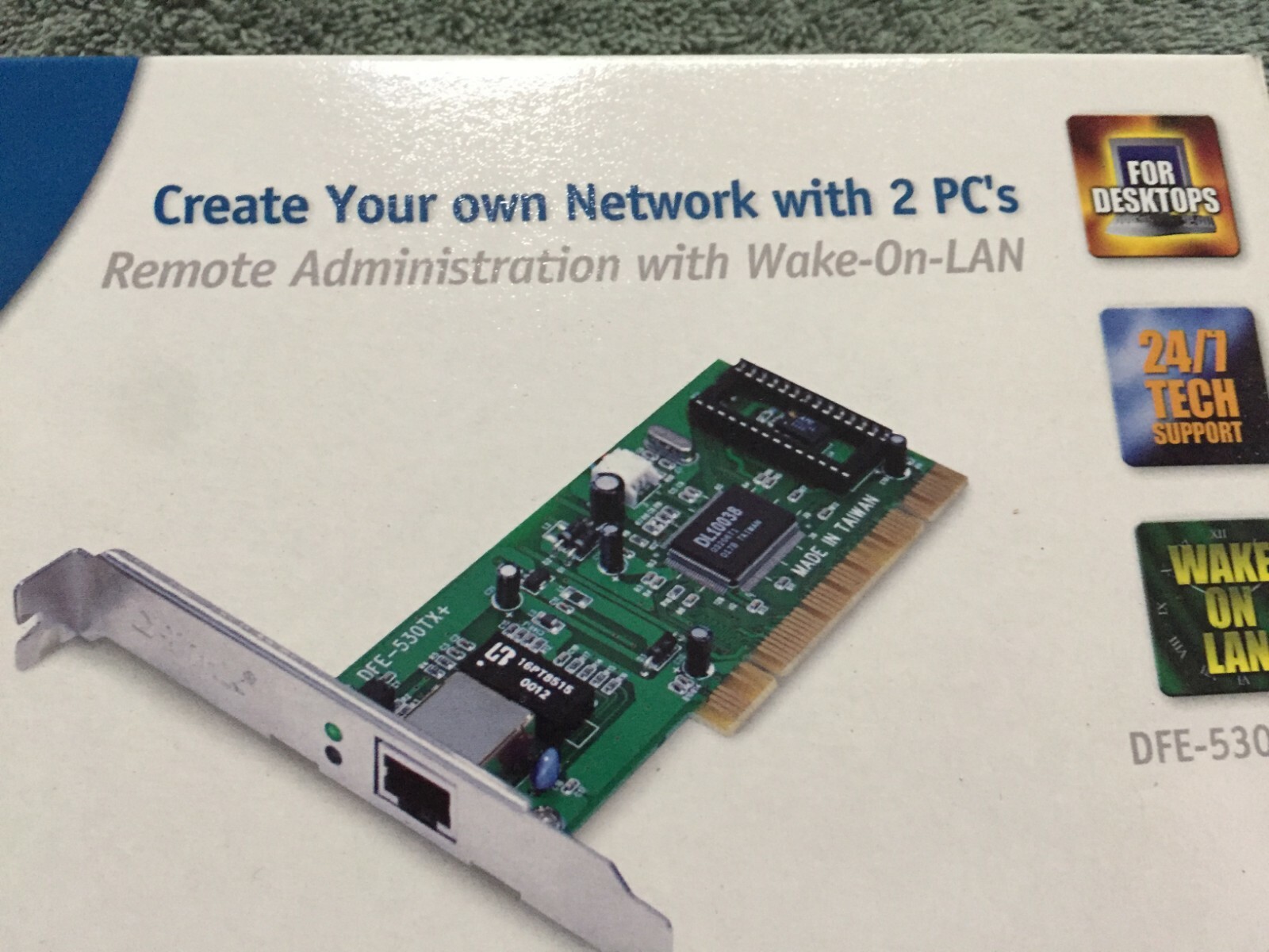 new D-Link 10/100 Mbps Gigabit Ethernet Desktop Adapter DGE-530T W-4O