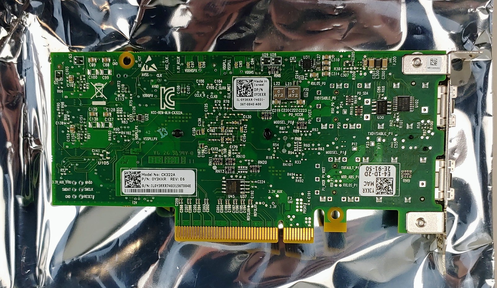 Dell YHTD6 Mellanox CX322A Connectx-3 2-Port 10Gbps PCI-E Network Adaptor 0Y3KKR