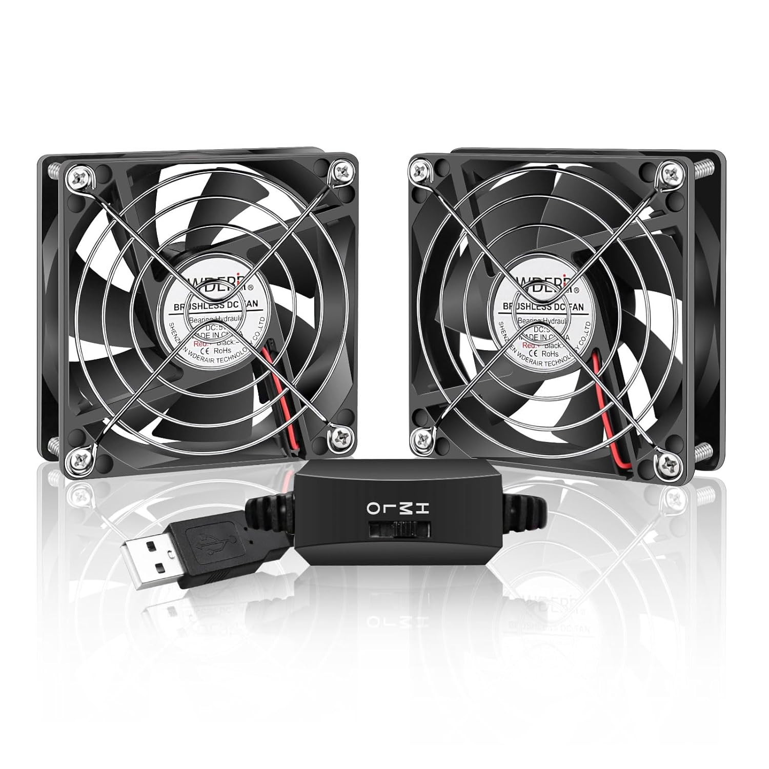 Mini 80Mm USB Computer PC Case Cooling 5V Powered Fan (Quiet), Cabinet Cooler Fa