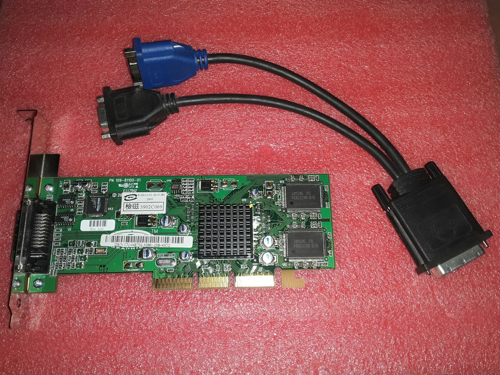 ATI Radeon 7000 AGP 32MB DDR dual-monitor bios modded retro video card