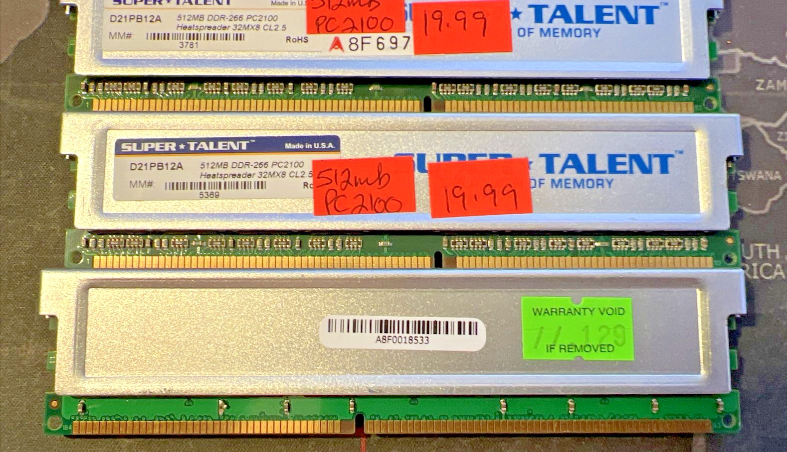 512mb pc2100 memoryDDR-266 32MX8 CL2.5