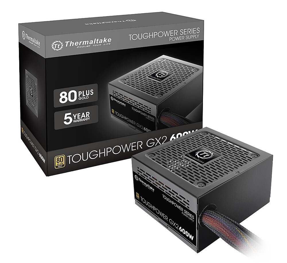 Thermaltake – Toughpower GX2 600W 80 PLUS Gold ATX Power Supply – Black