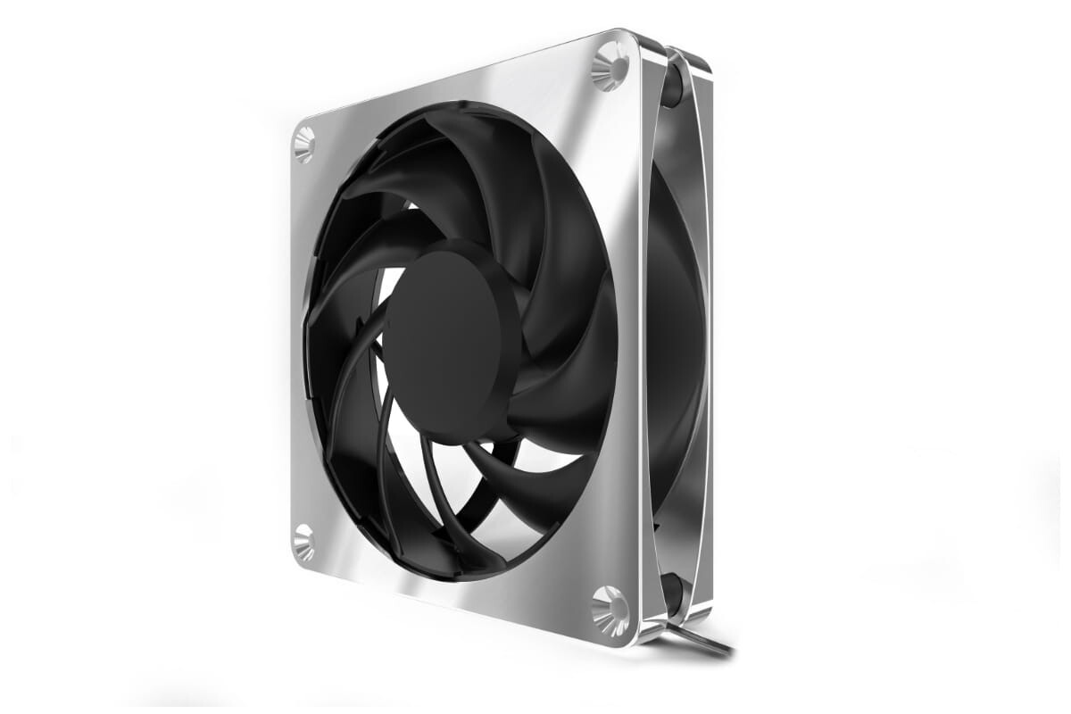 Alphacool Apex Stealth Metal Fan, 2000 RPM, Chrome, 2-pack