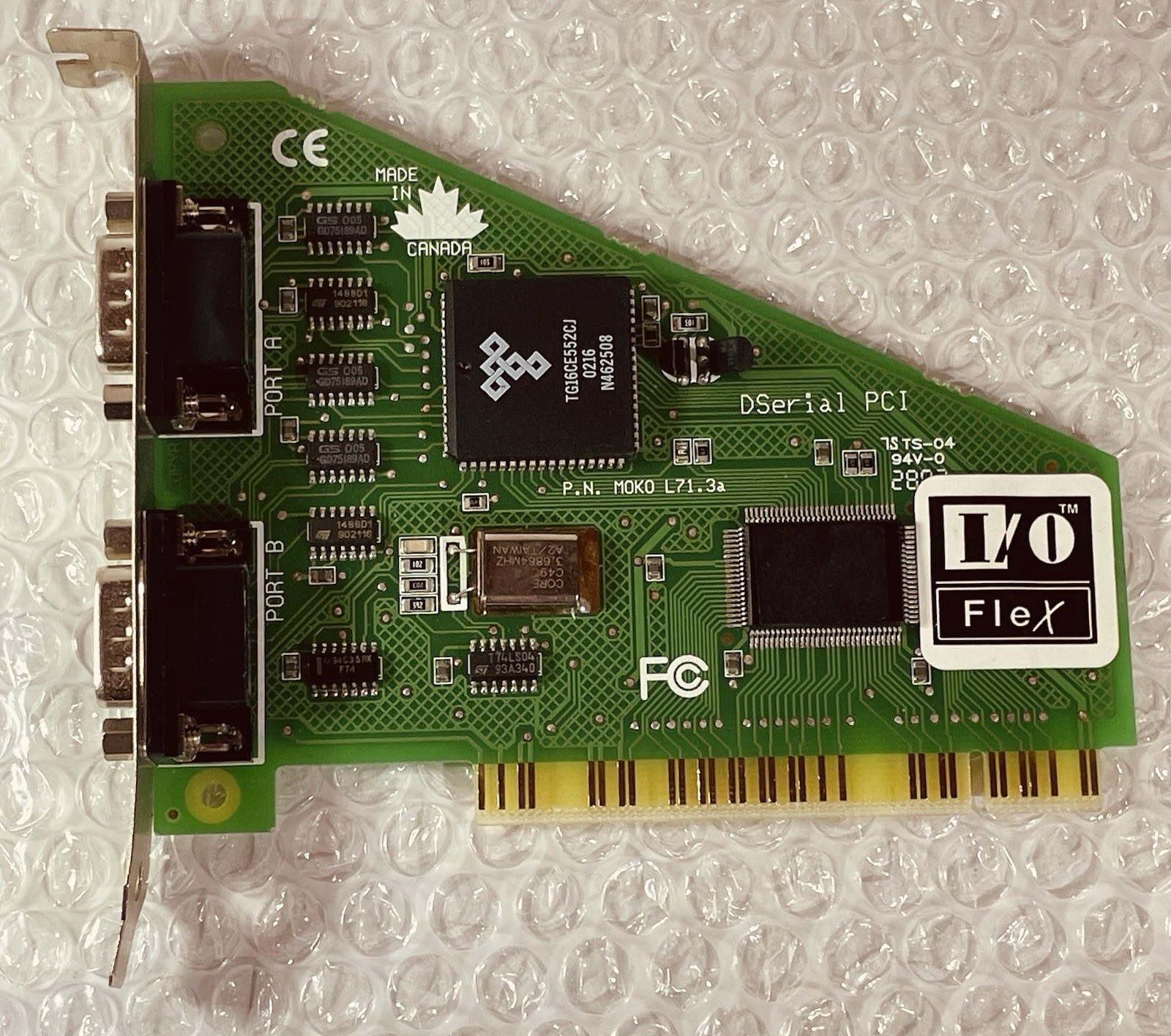 I/O Flex DSerial PCI Card Dual RS-232 Port Adapter Lava DSerial-PCI