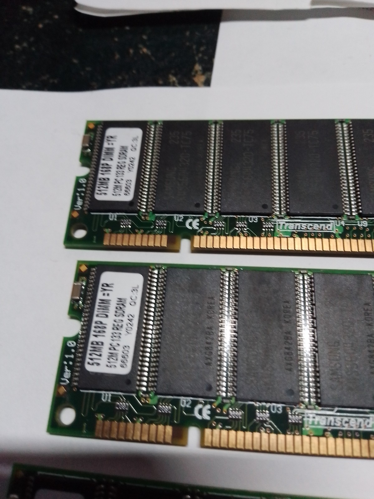 1 Pcs Transcend 66603 Y0242 QC:3L 512MB PC-133MHz 168-Pin DIMM RAM