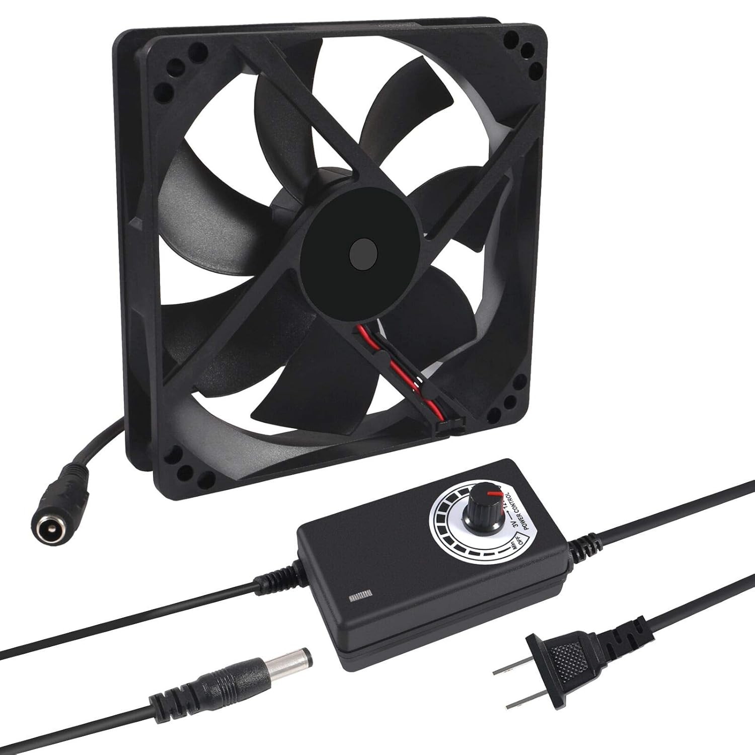 120mm x 25mm 110V 220V AC Powered Cooling Fan with Speed Controller 1225