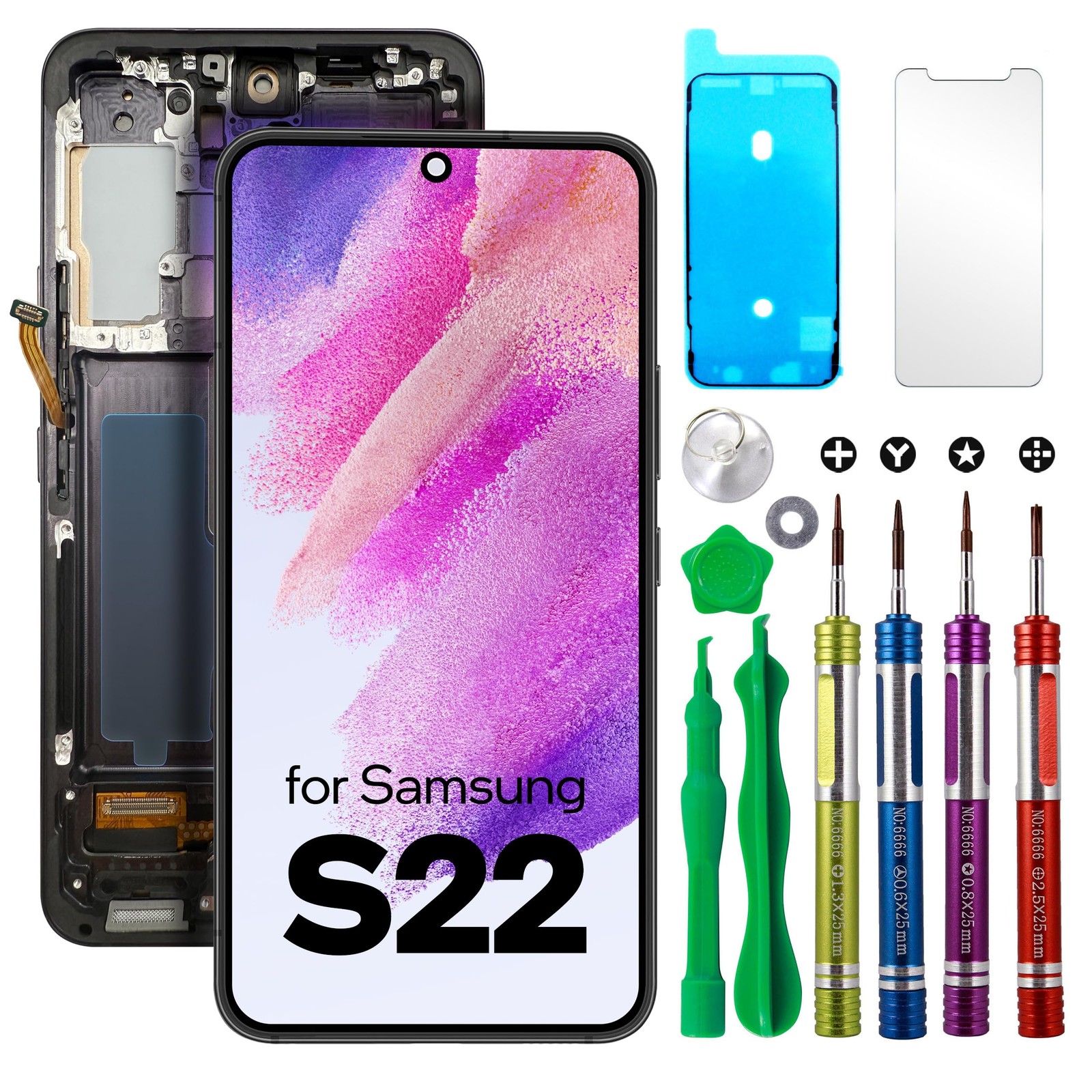 LCD Screen Replacement for Samsung Galaxy S22 (SM-S901U,
