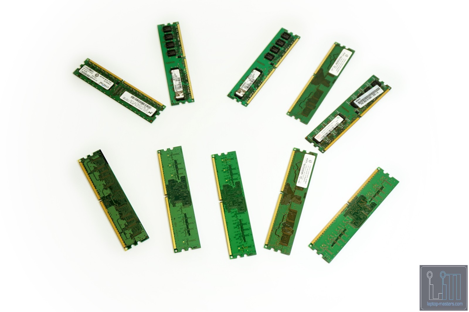 *LOT OF 10* 1GB DDR-2 Mixed Speed RAM Memory