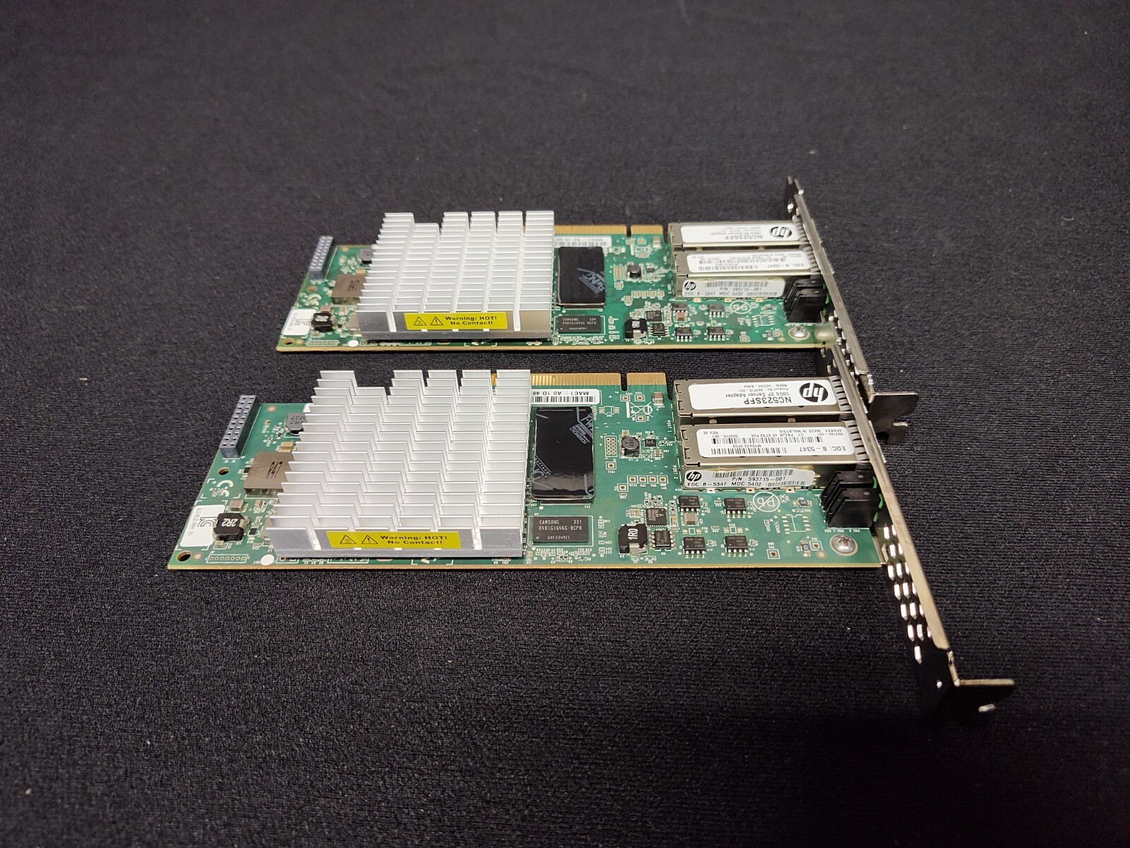 Lot of 2 HP NC523SFP QLE3242-HP 10GB Dual Port Server Adapters