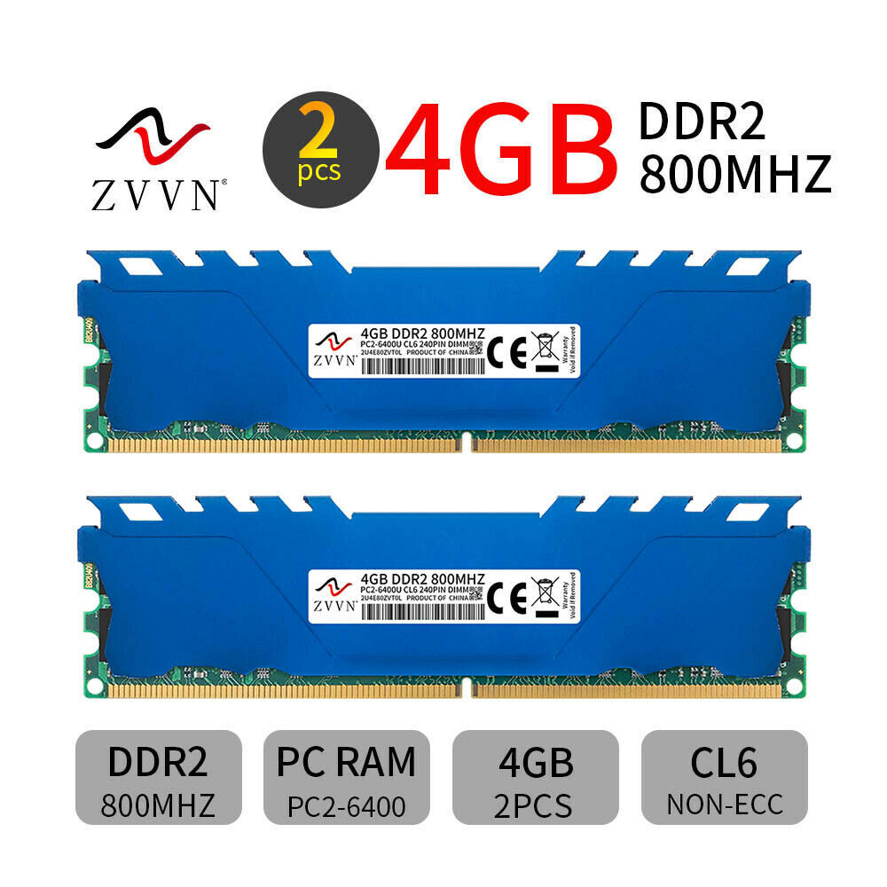 16GB 8GB 4GB DDR2 800MHz PC2-6400U 240Pin intel Low Density Desktop PC RAM LOT