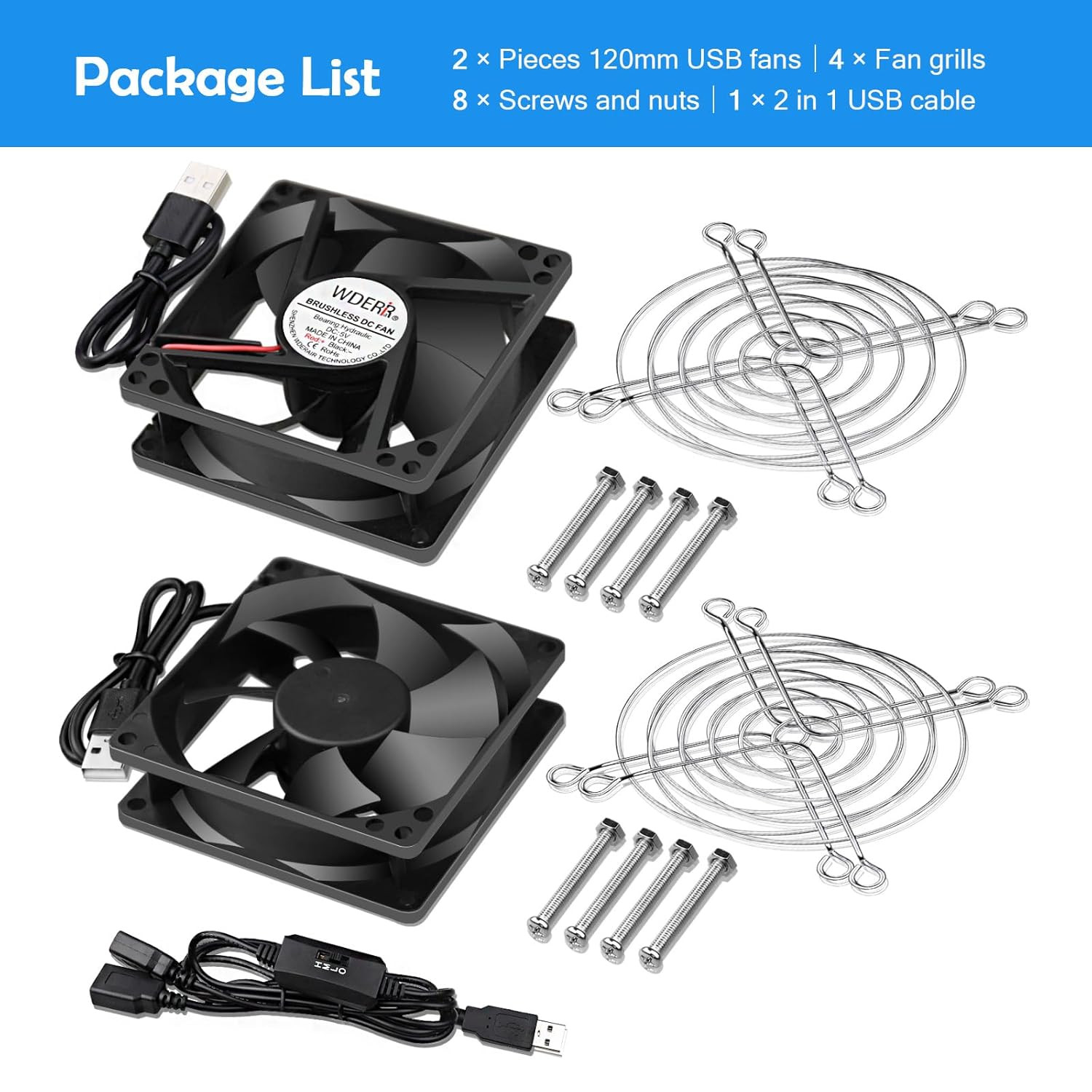 Mini 80Mm USB Computer PC Case Cooling 5V Powered Fan (Quiet), Cabinet Cooler Fa