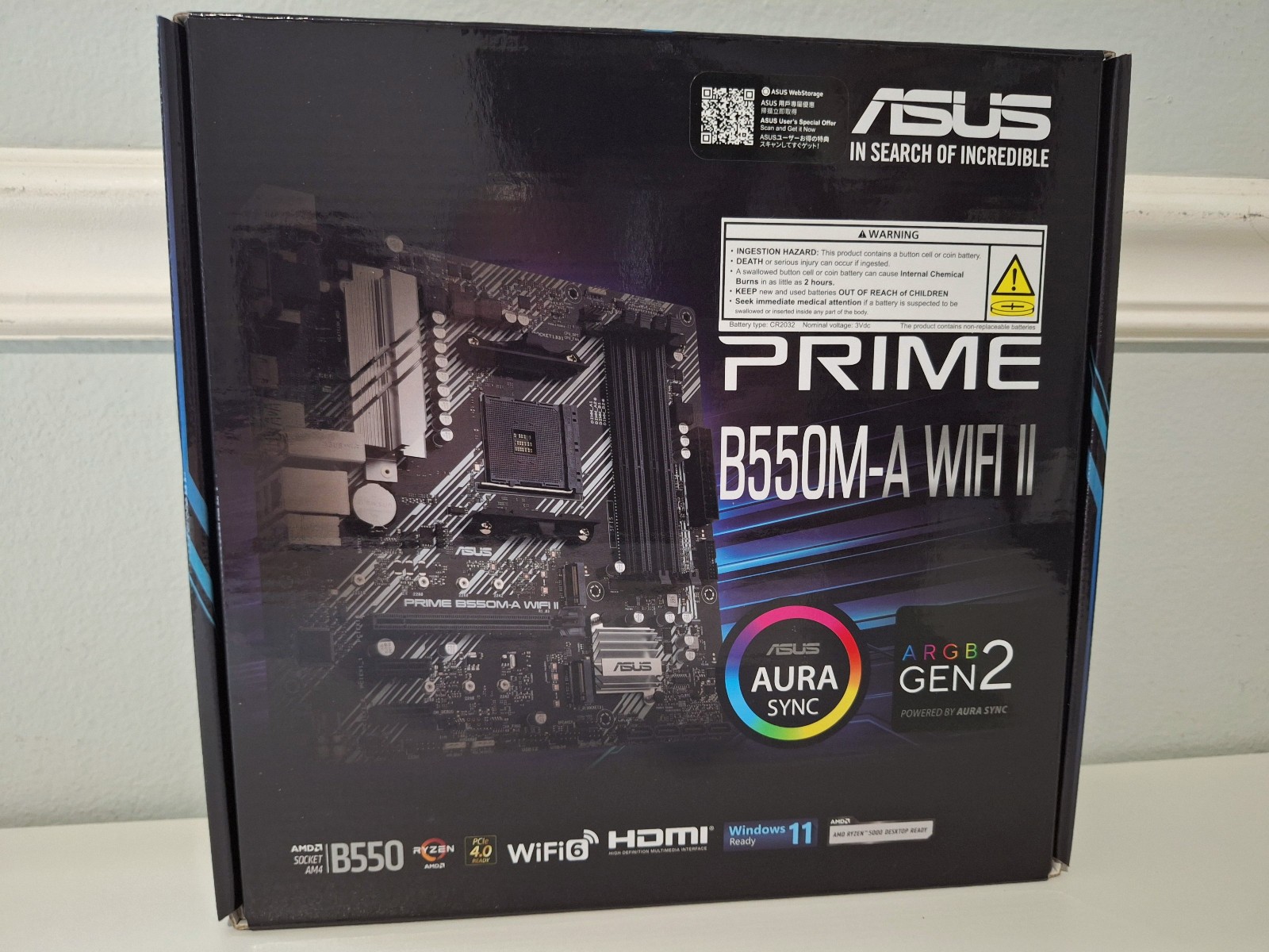 ASUS PRIME B550M-A WIFI II B550 AM4 MicroATX DDR4 WiFi Motherboard