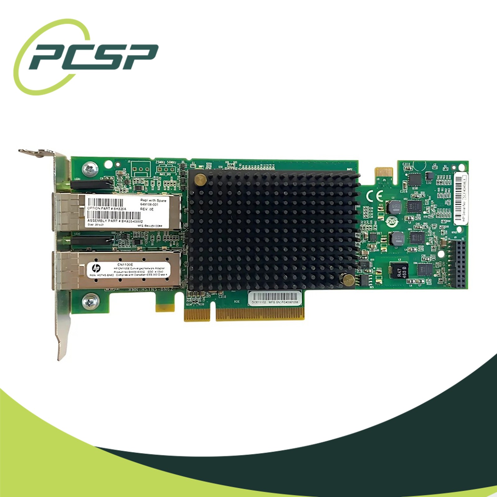 HP CN1100E 649108-001 Dual Port SFP 10Gbps NIC Card Low Profile 0 of 2 SFPs