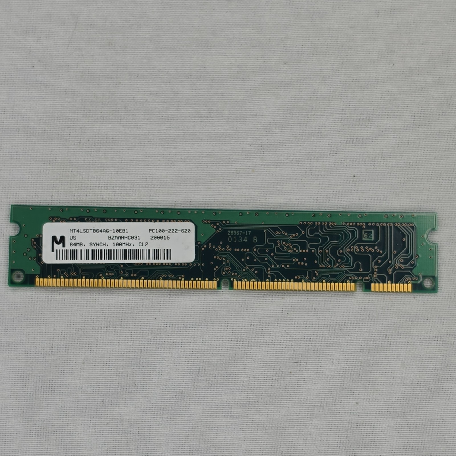 Micron 64MB SDR SDRAM DIMM 168-Pin 1x64MB MT4LSDT864AG-10EB1