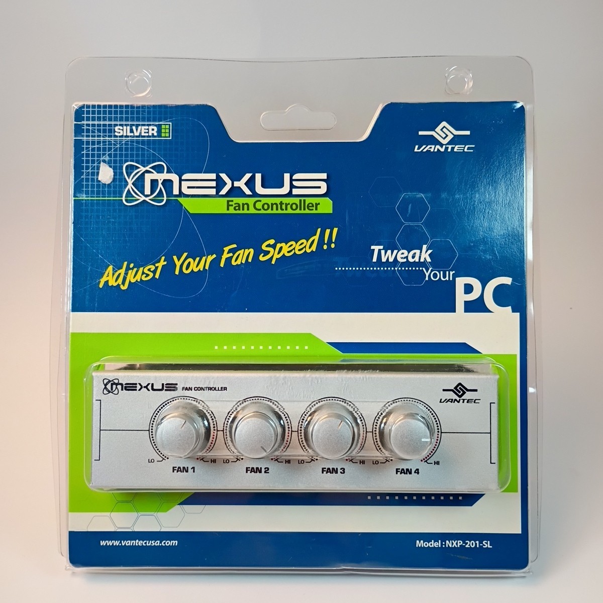 Vintage Vantec Nexus PC Computer Fan Speed Controller – NXP-201-SL Metal Silver