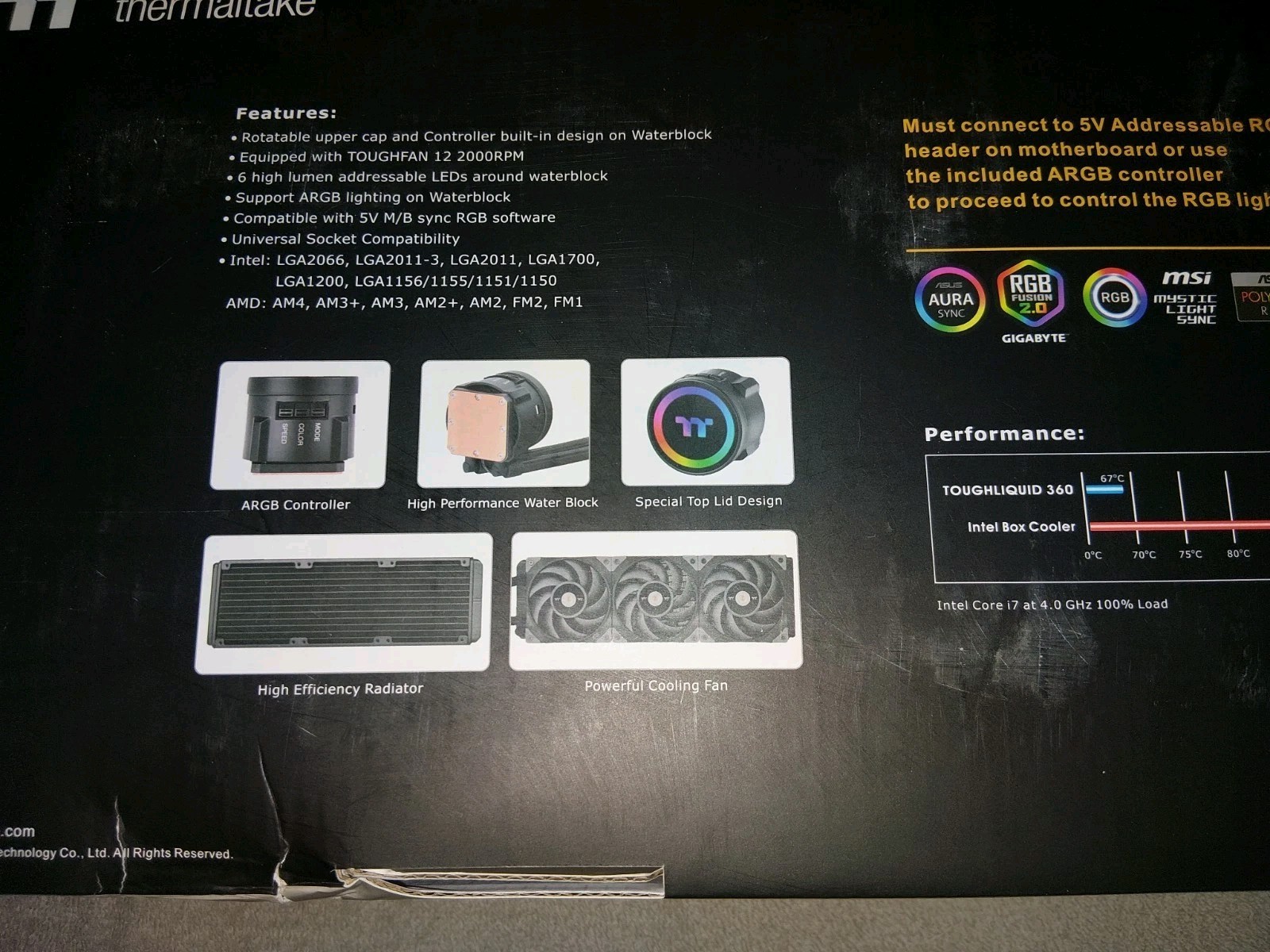 THERMALTAKE TOUGHLIQUID 360 ARGB SYNC AIO LIQUID COOLER