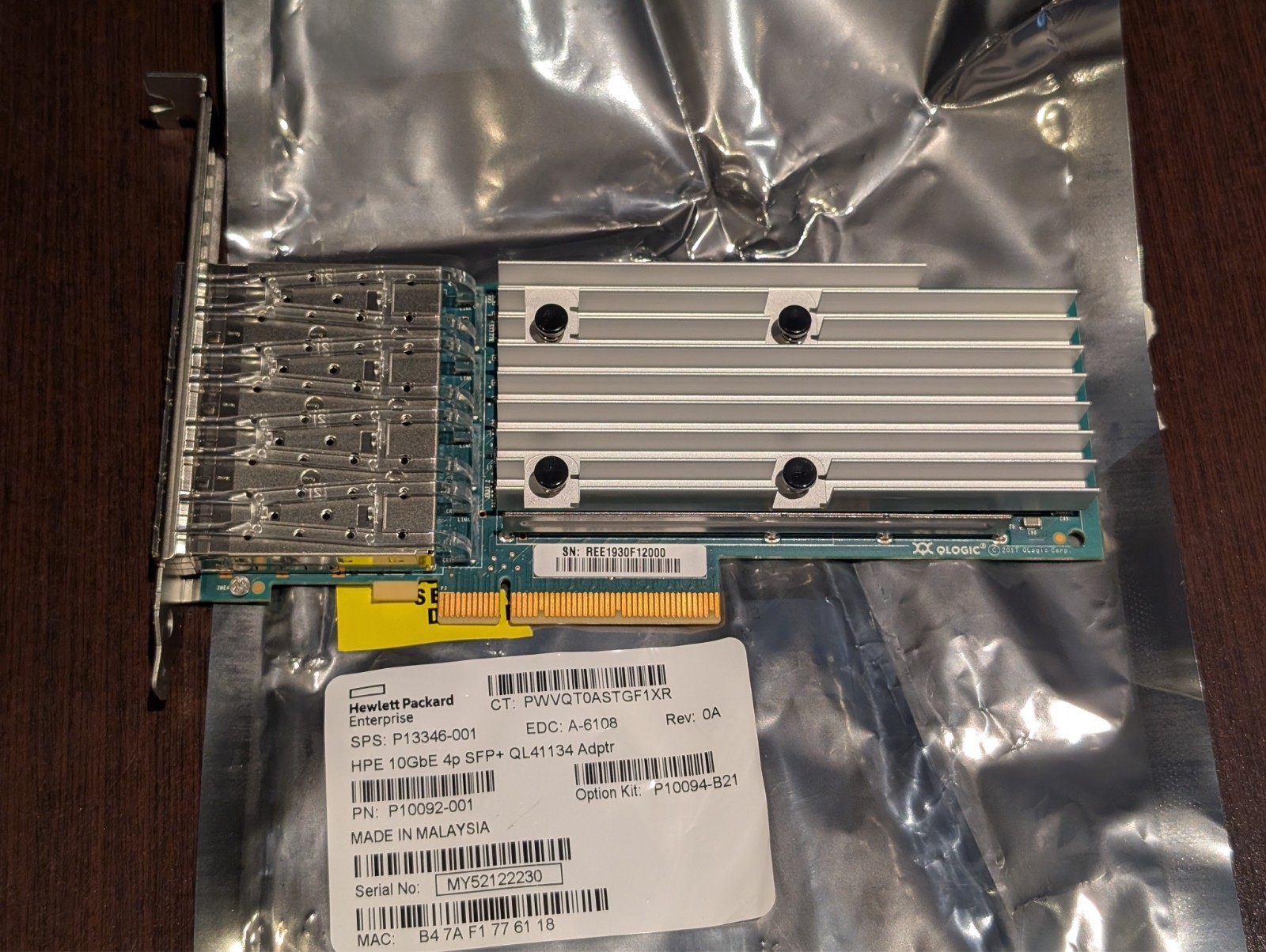 HP Marvell QL41134HLCU Ethernet 10GB 4-Port SFP+ Adapter