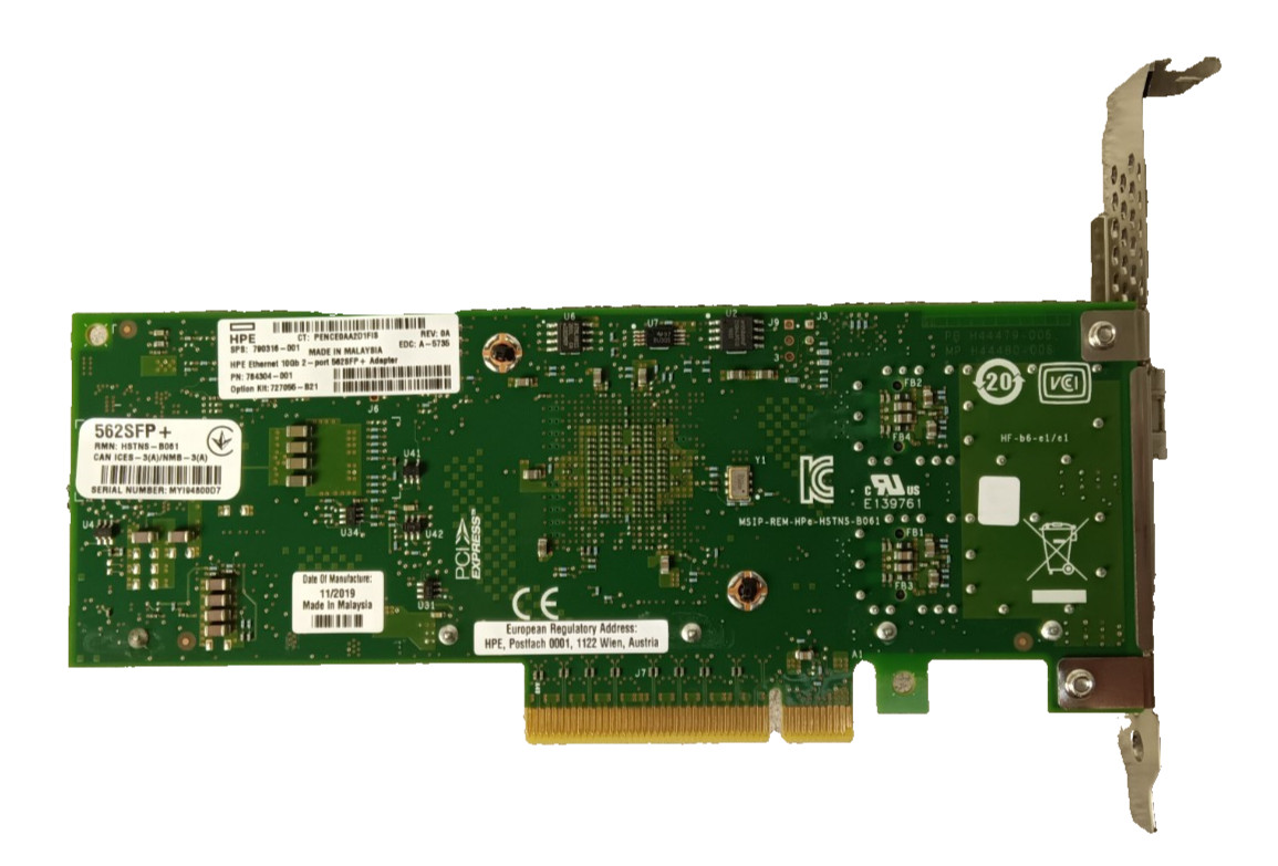 HP 790316-001 784304-001 HP HPE 10Gb 2-port 562SFP+ Ethernet Adapter FH