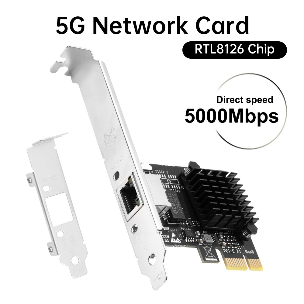 5Gbps Multi-Gigabit PCIe Ethernet Card with Realtek RTL8126 Chip 2.5G/1G/100Mbps