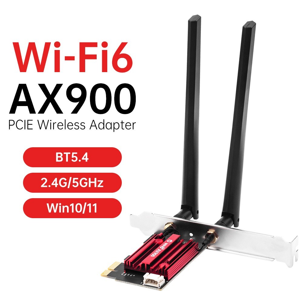 WiFi 6 PCIe Card for Desktop AX900 Dual Band Wireless Bluetooth Gaming Adapter