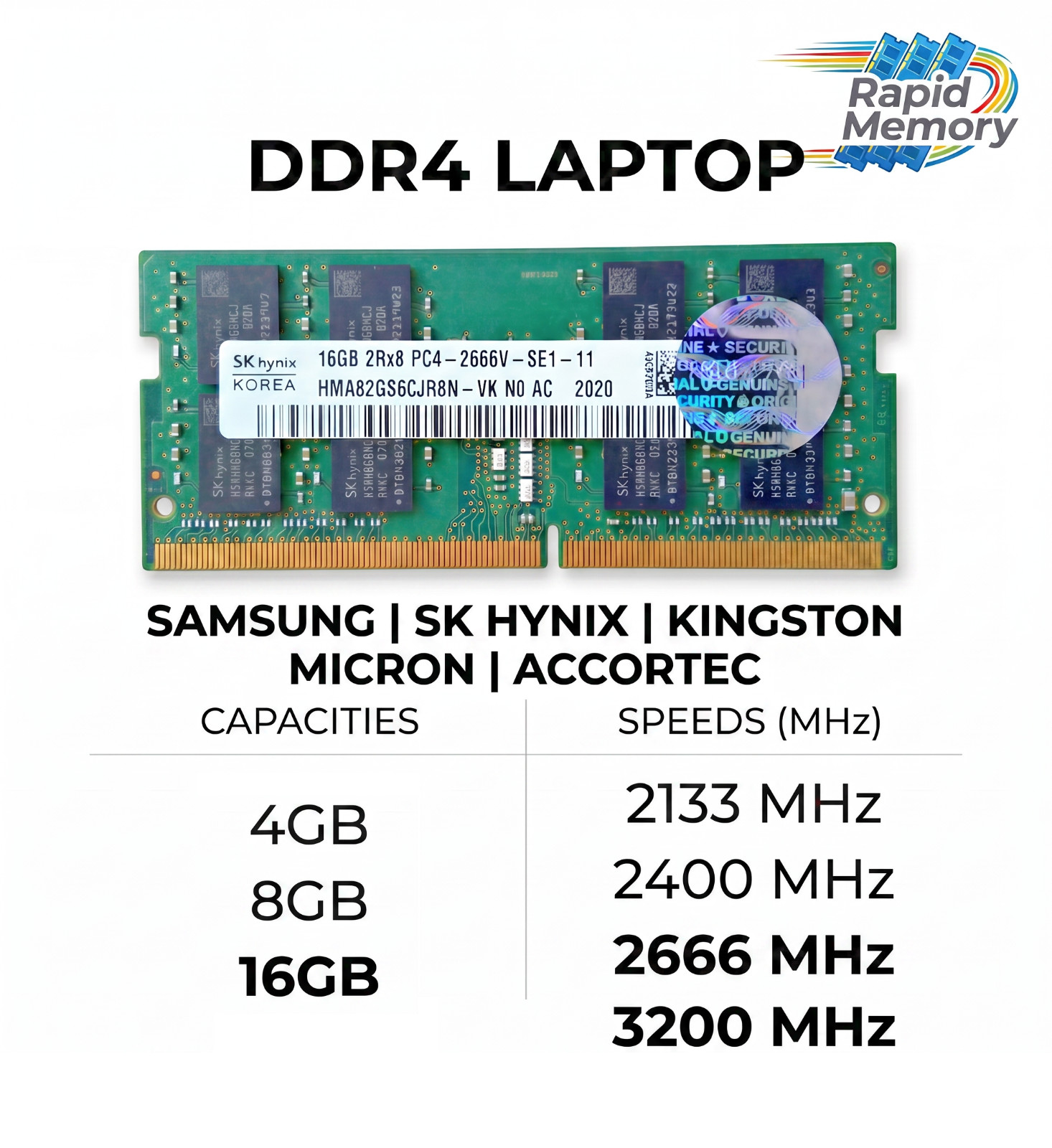 DDR4 SODIMM Laptop RAM 4/8/16GB 2133 2400 2666 3200MHz USED WORKING PULL