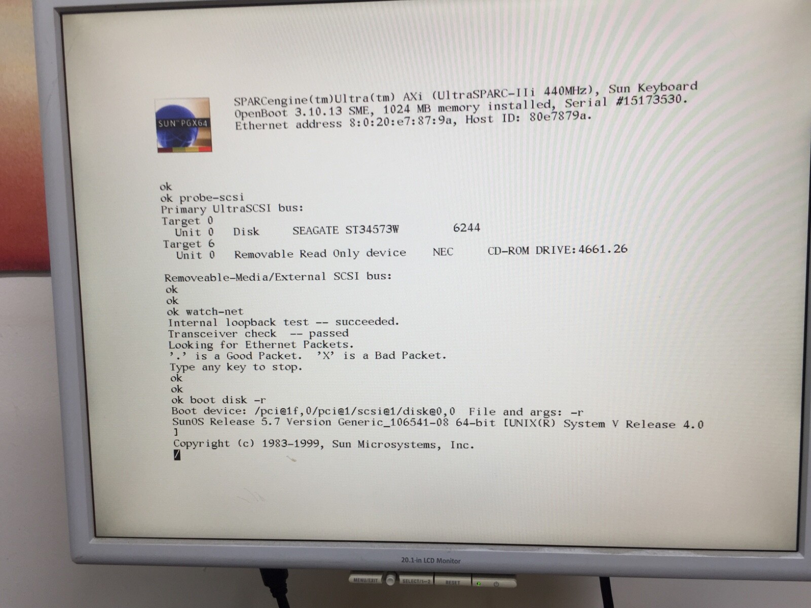 SUN AXI NVRAM, 525-4559, with SOCKET & NEW_Battery , 501-4559 =Test-PASS