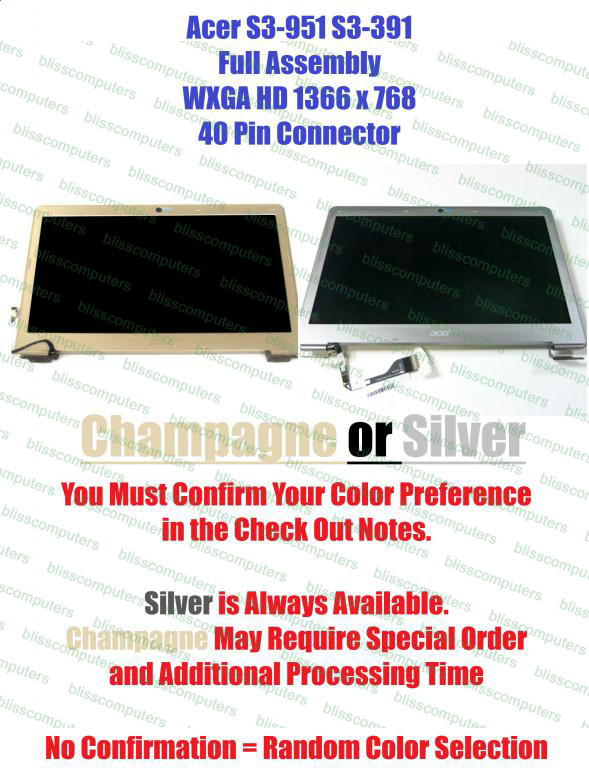 Acer Aspire S3 MS2346 Ultrabook Screen 13.3″ Full LCD Assembly