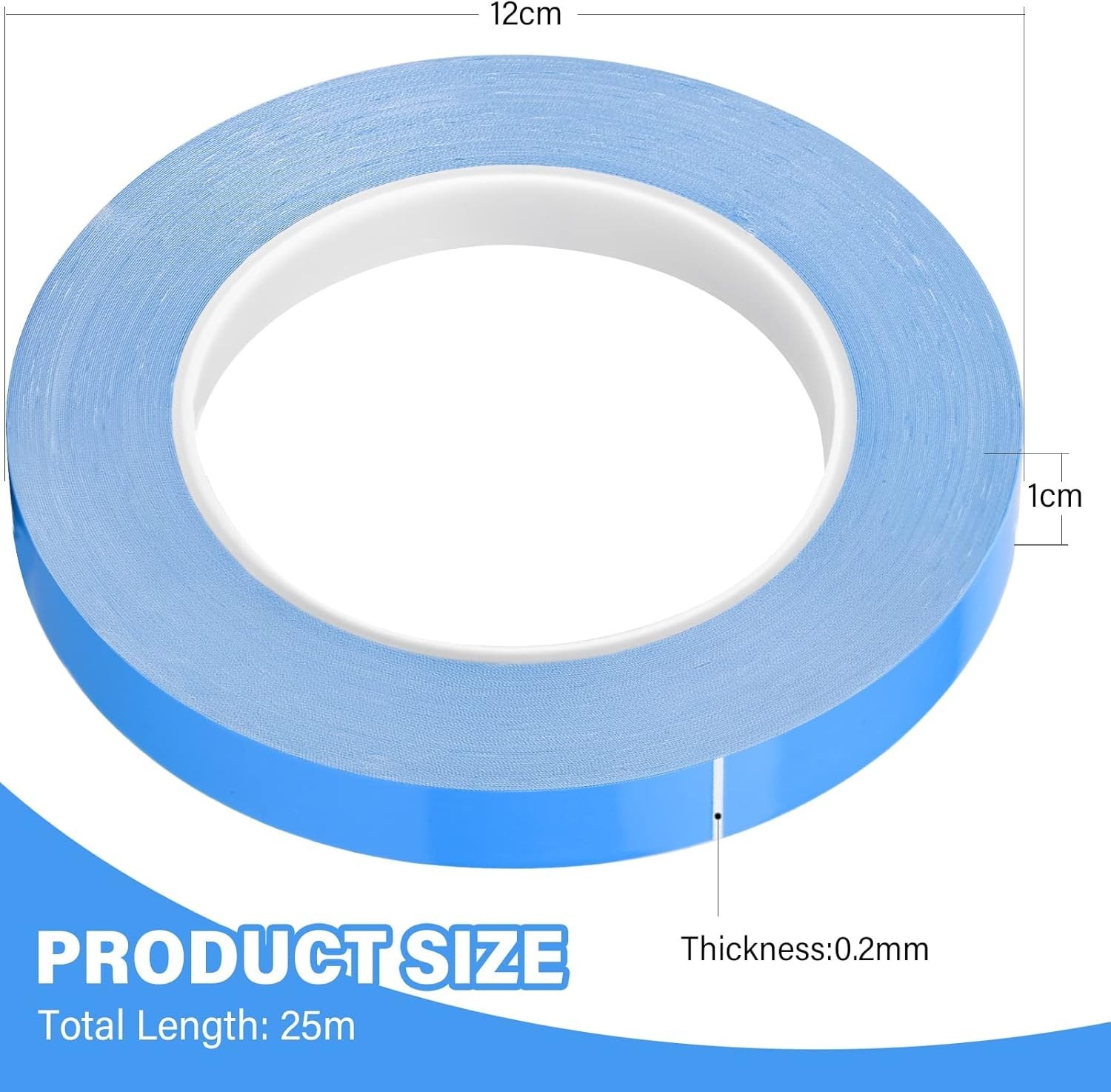 Thermal Adhesive Tape, 25m x 10mm x 0.20mm Double Side Thermal Tapes Cooling …