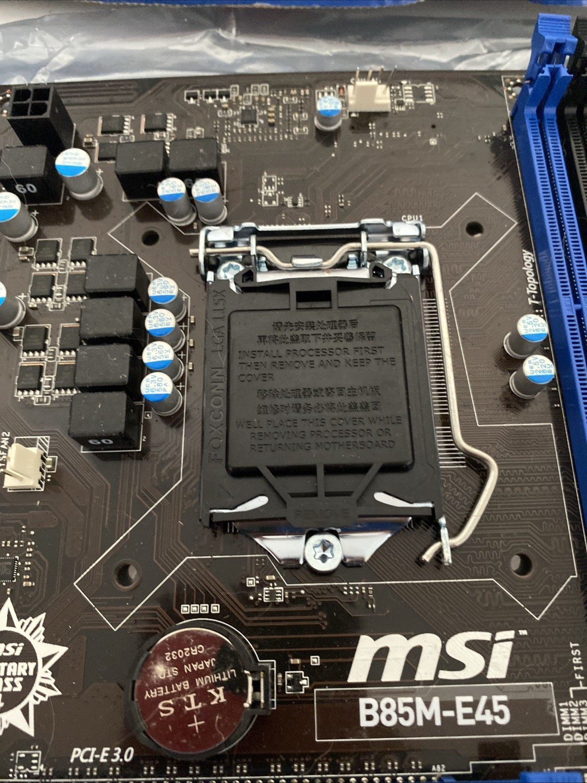 MSI B85M-E45 Socket 1150 Intel B85 HDMI SATA 6Gb/s USB 3.0 Motherboard Untested