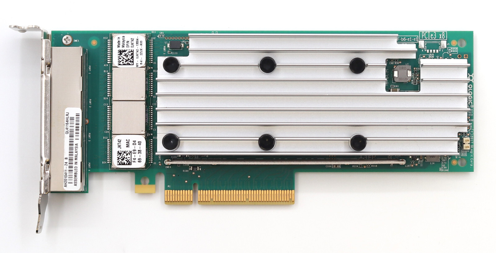DELL Qlogic QL4116HLRJ Quad Port 10Gbps RJ45 PCIe Card P/N: 0JKT42 Tested