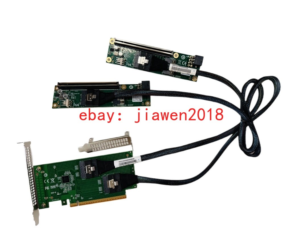 PCI Express x16 to SFF-8654 Adapter 2*PCI-E X8 + 2*Baseplate 2*70CM Cable