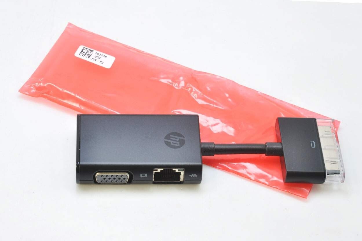 New Genuine HP Dock Connector to Ethernet & VGA Adapter HP EliteBook VGA+ Ethern