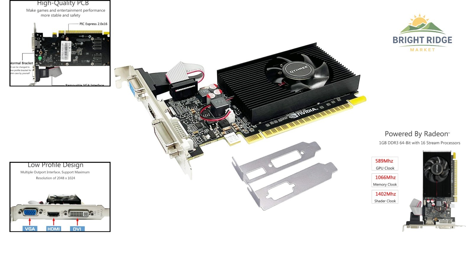 Nvidia Geforce 210 Video Card for Gaming and Editing with PCI Express Interface