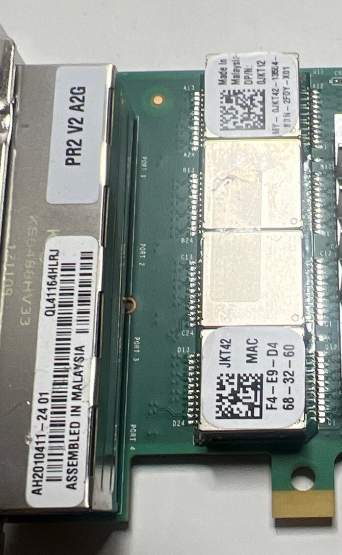 Genuine Dell JKT42 QLogic QL41164 HFRJ 4Port 10Gb FastLinq PCIe Card Low Profile