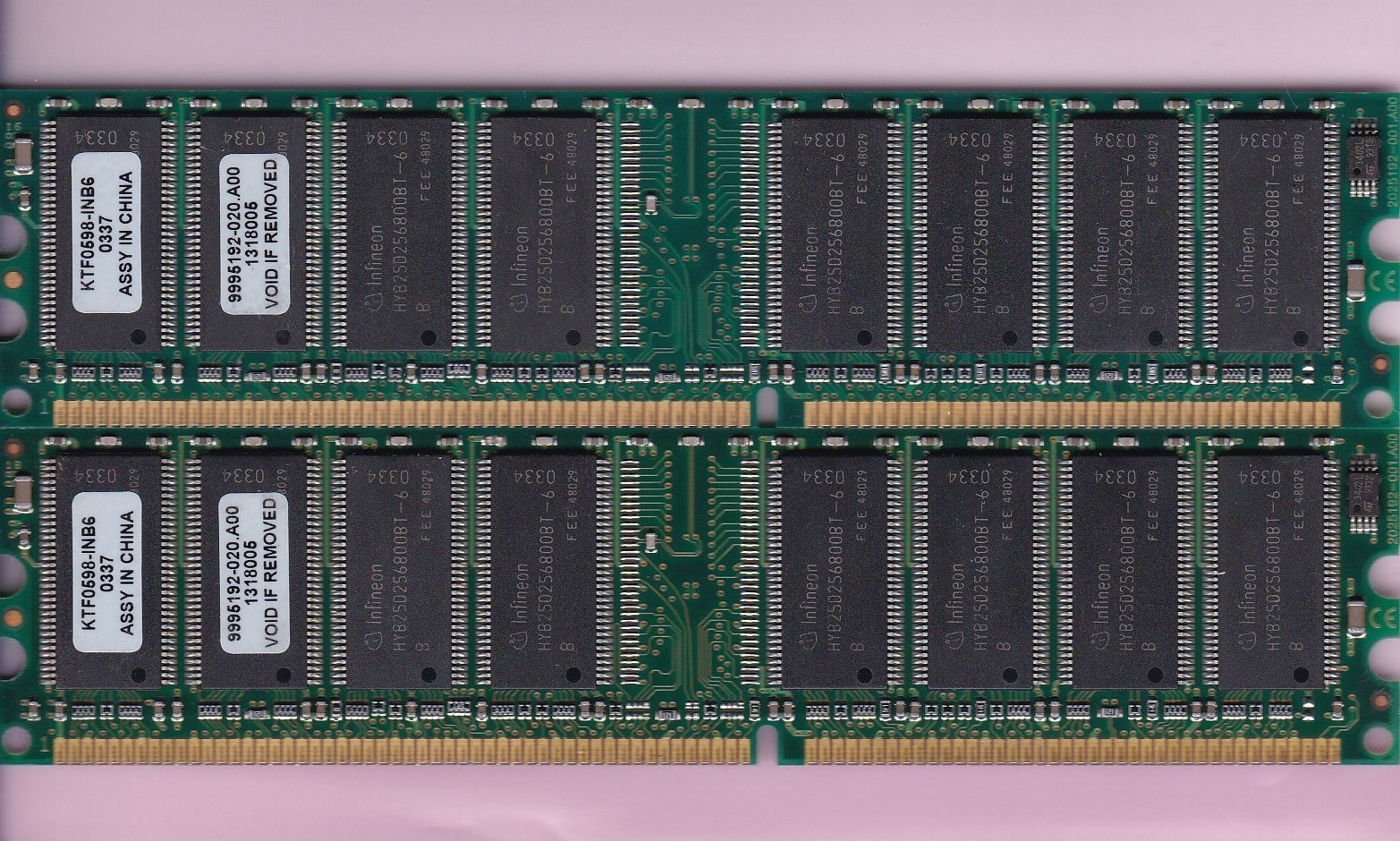 512MB 2x256MB PC-2700 DDR-333 KINGSTON RAM MEMORY KIT KTF0598-INB6 DDR1 INFINEON
