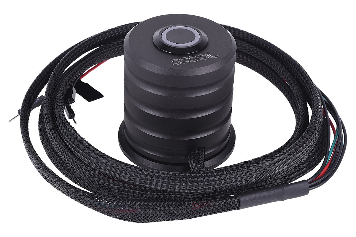 Alphacool Power Button with Button 19mm Red Illuminated – Deep Black